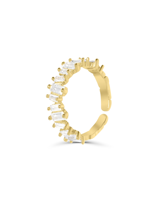 Auksinis žiedas su deimantukais